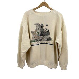 VTG Galt crew neck animal lover panda sweatshirt size large heavyweight Quote Ch